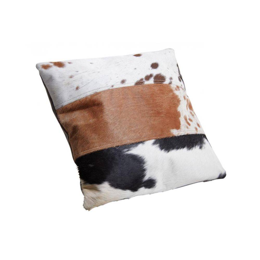 Aubry Gaspard - Coussin en peau de vache véritable modèle aléatoire Tricolore 45x45 - Image 3