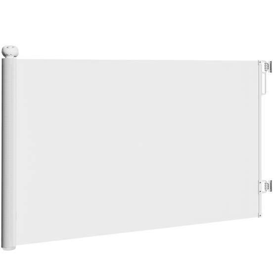 Barrière rétractable chien chat plastique escalier porte verrouillable 146cm blanc - ComfortXL Outdoor Living - Image 2
