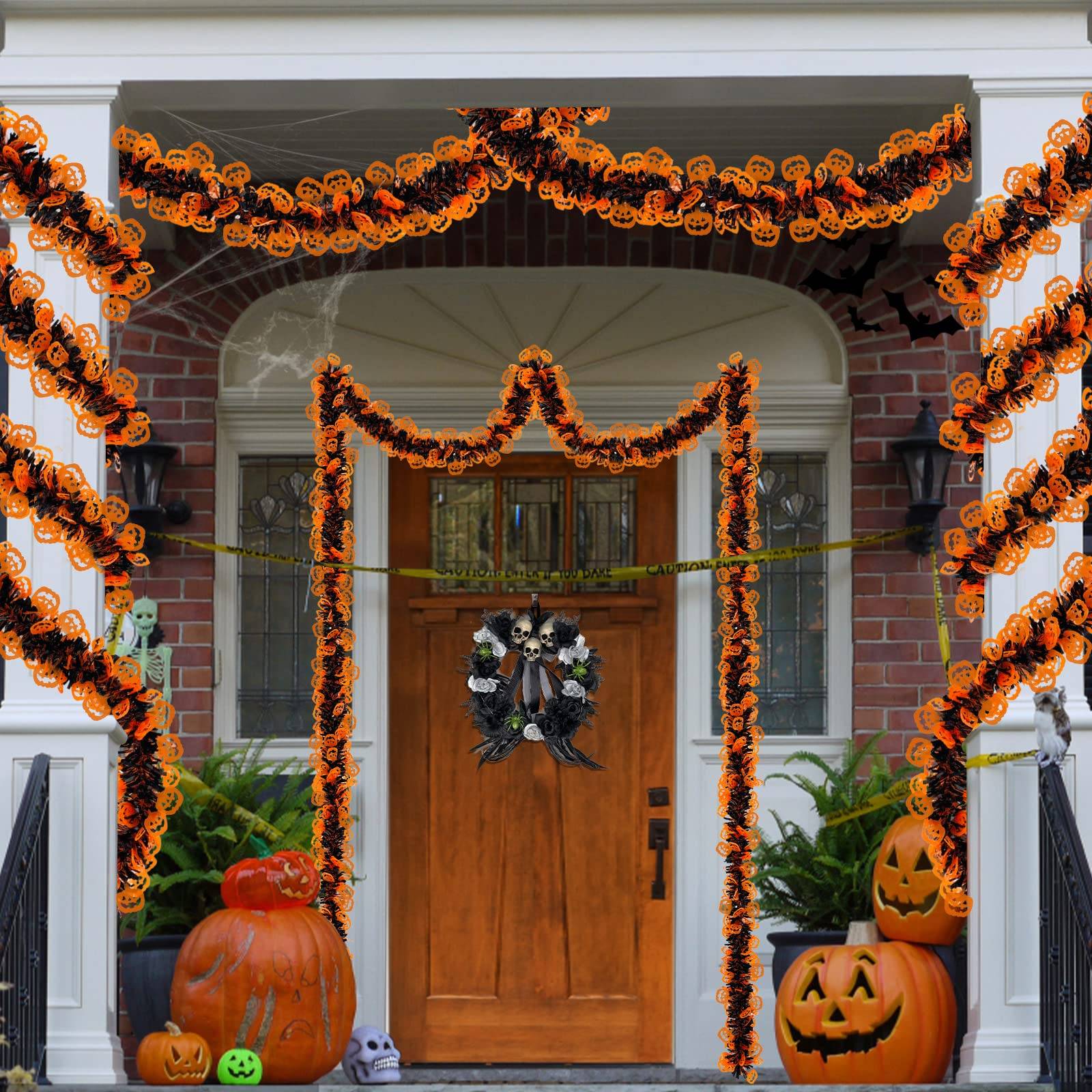 8 rubans décoratifs citrouilles d'Halloween, guirlandes scintillantes, idéales pour les décorations murales et les sapins de Noël. - Image 4