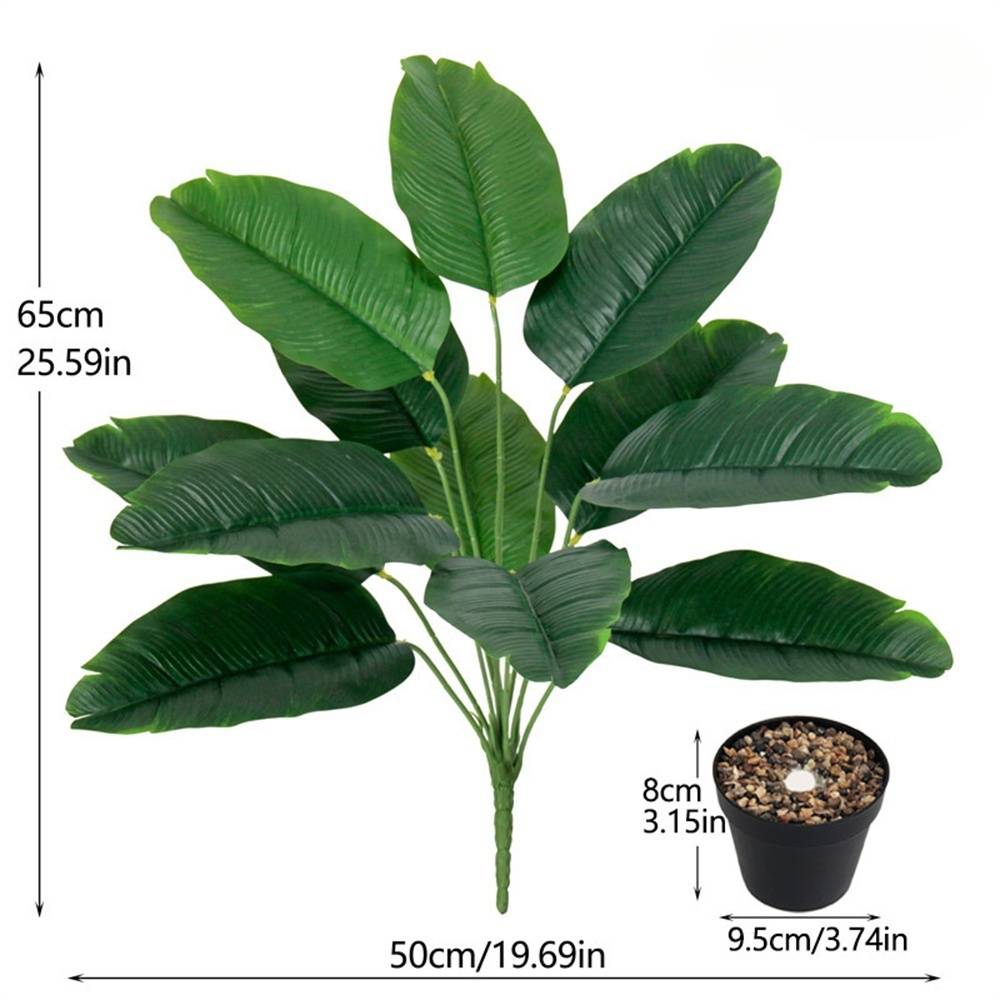 Plante Artificielle Feuille de Bananier - Décoration Tropicale Sans Entretien pour Intérieur - Lytech - Image 1