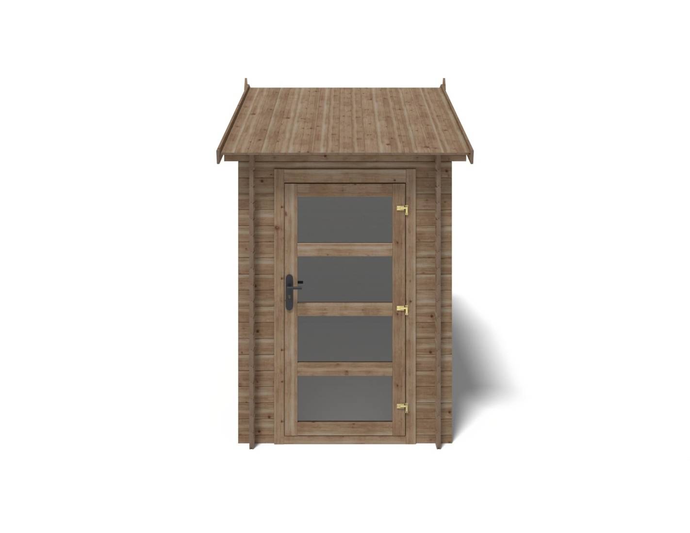 Altanka - Abri de jardin en bois - 4.5m2 - 1.5x3m - Traité - Ep. 28mm - Couleur: marron - DOM673 - ALTANKA - Image 5