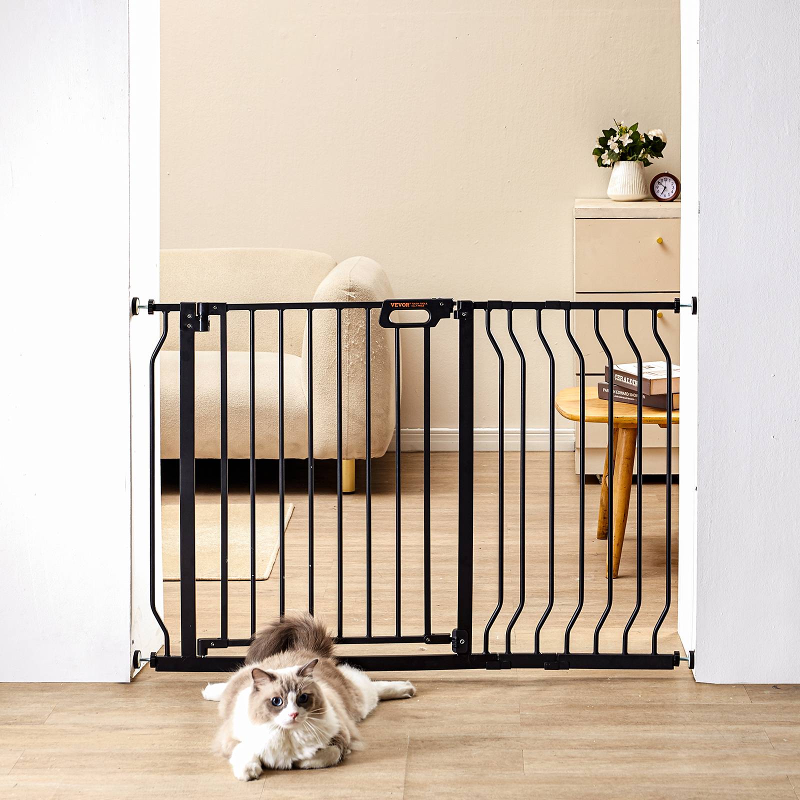 VEVOR Barrière de Sécurité Extensible Barrière d'Escalier Enfant 75-123x76 cm - Image 8