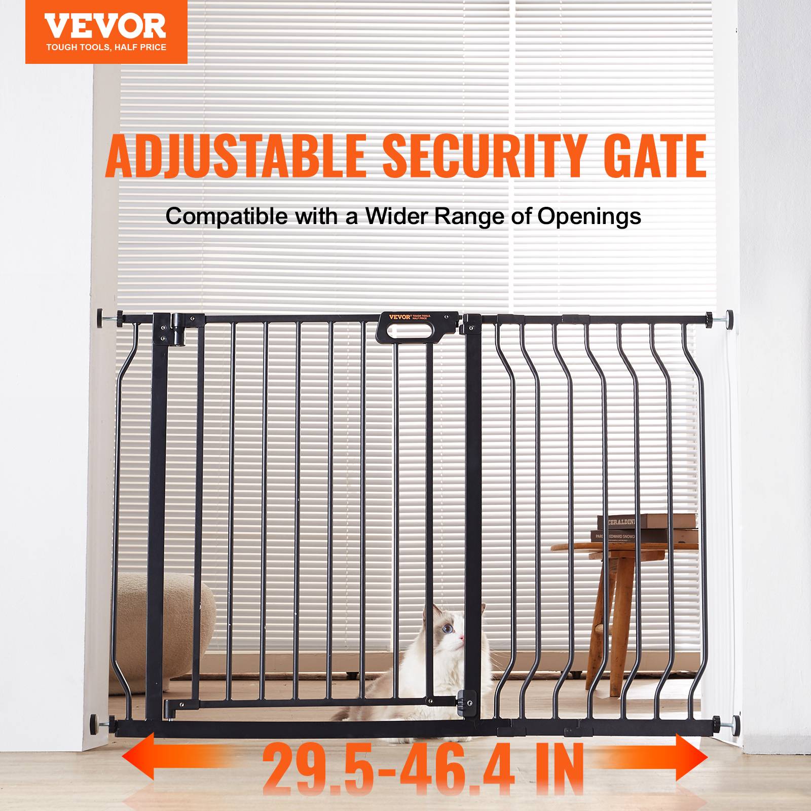 VEVOR Barrière de Sécurité Extensible Barrière d'Escalier Enfant 75-123x76 cm - Image 2