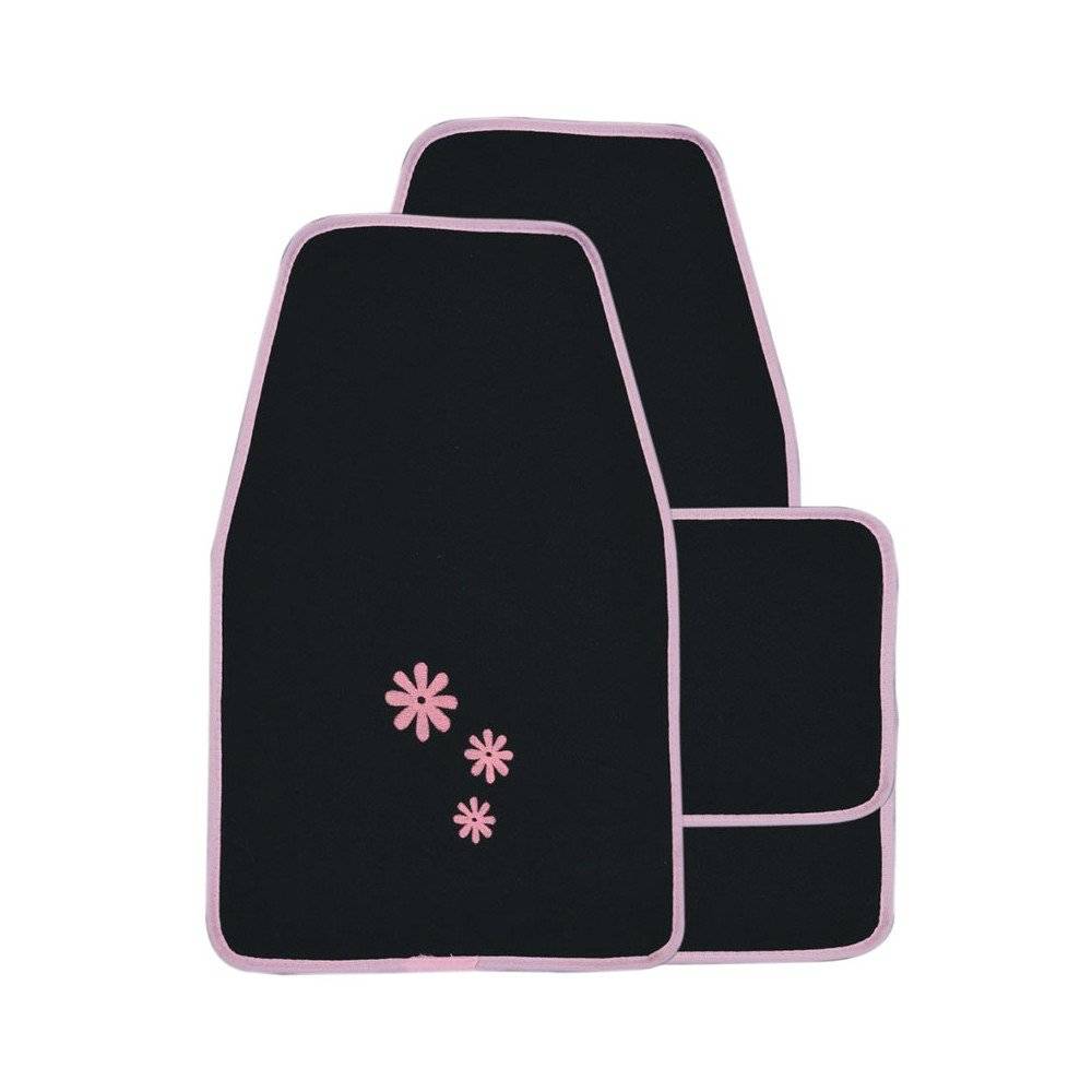 Sans Marque - Housse de siège auto Daisy Noir et Rose 16 pièces - Image 3