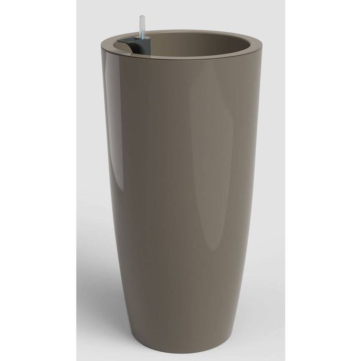 Pot de fleurs auto-arrosant Santorini SWS 78 BR, taupe, plastique résistant UV, Ø40 x H78 cm, 72 L - Artevasi - Image 1
