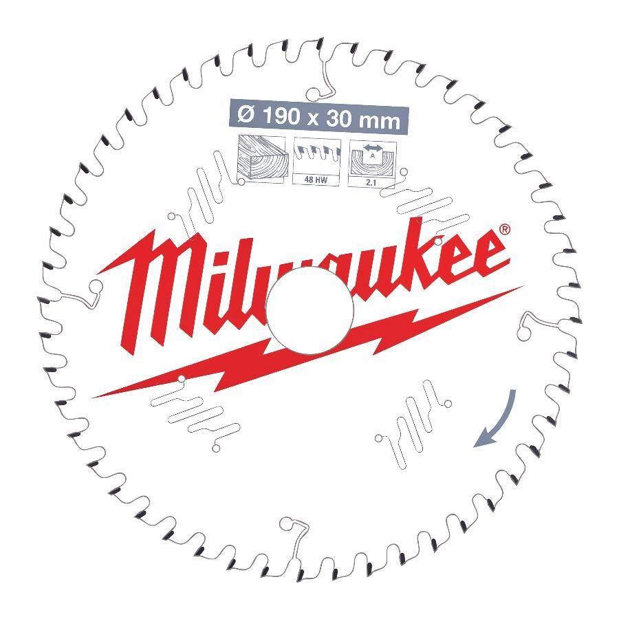 Lame de scie circulaire MILWAUKEE CSB P W - 190 x 30 x 2.1 x 48 dents ATB - 4932471380