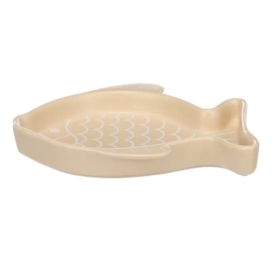 Gamelle pour chat 17 cm Fishie beige - Image 1