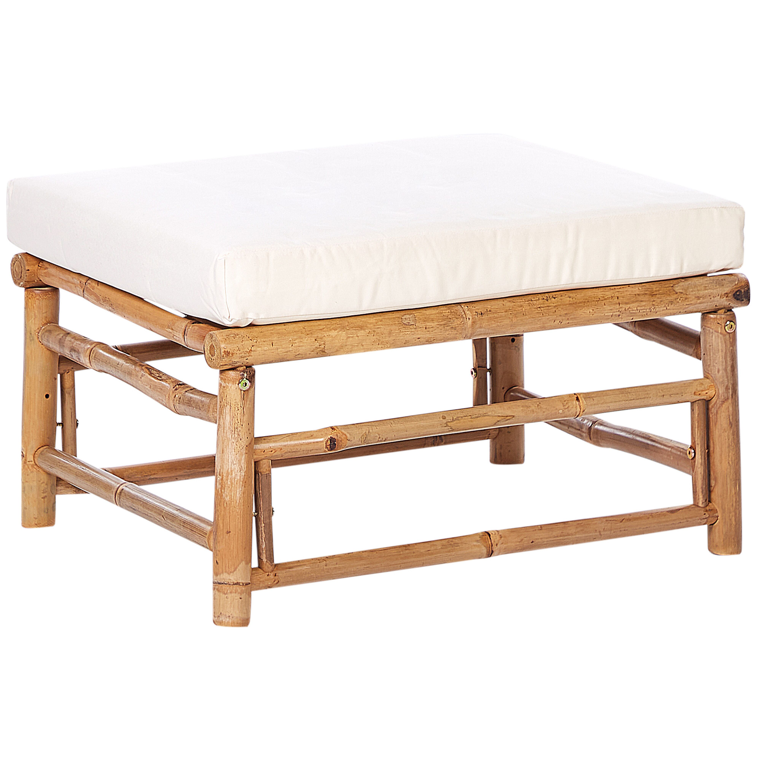 Chaise de jardin Bambou Blanc cassé CERRETO - Beliani - Image 1
