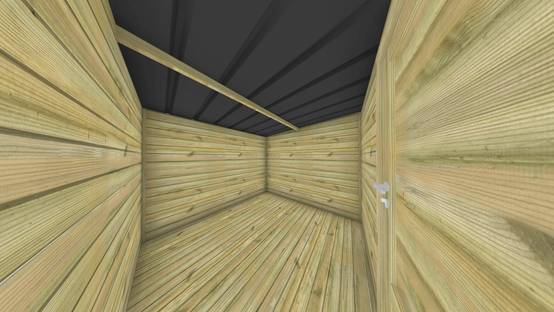 Abri Français - ABRI DE JARDIN bois Pin traité autoclave 27mm - Essentiel - 2,64x2,64m / 7m2 - Bac acier - Plancher bois - Image 5