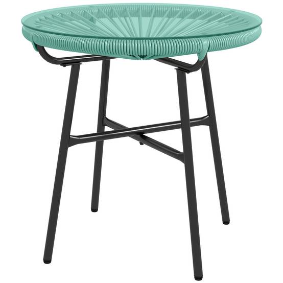PANGIVO - Table basse de jardin résine tressée ets verre trempé 50 x 50 x 50 cm - PANGIVO - Image 2
