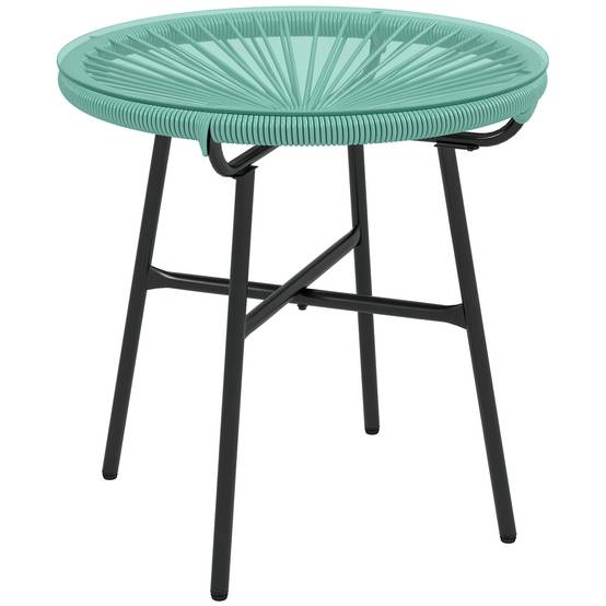 PANGIVO - Table basse de jardin résine tressée ets verre trempé 50 x 50 x 50 cm - PANGIVO - Image 1