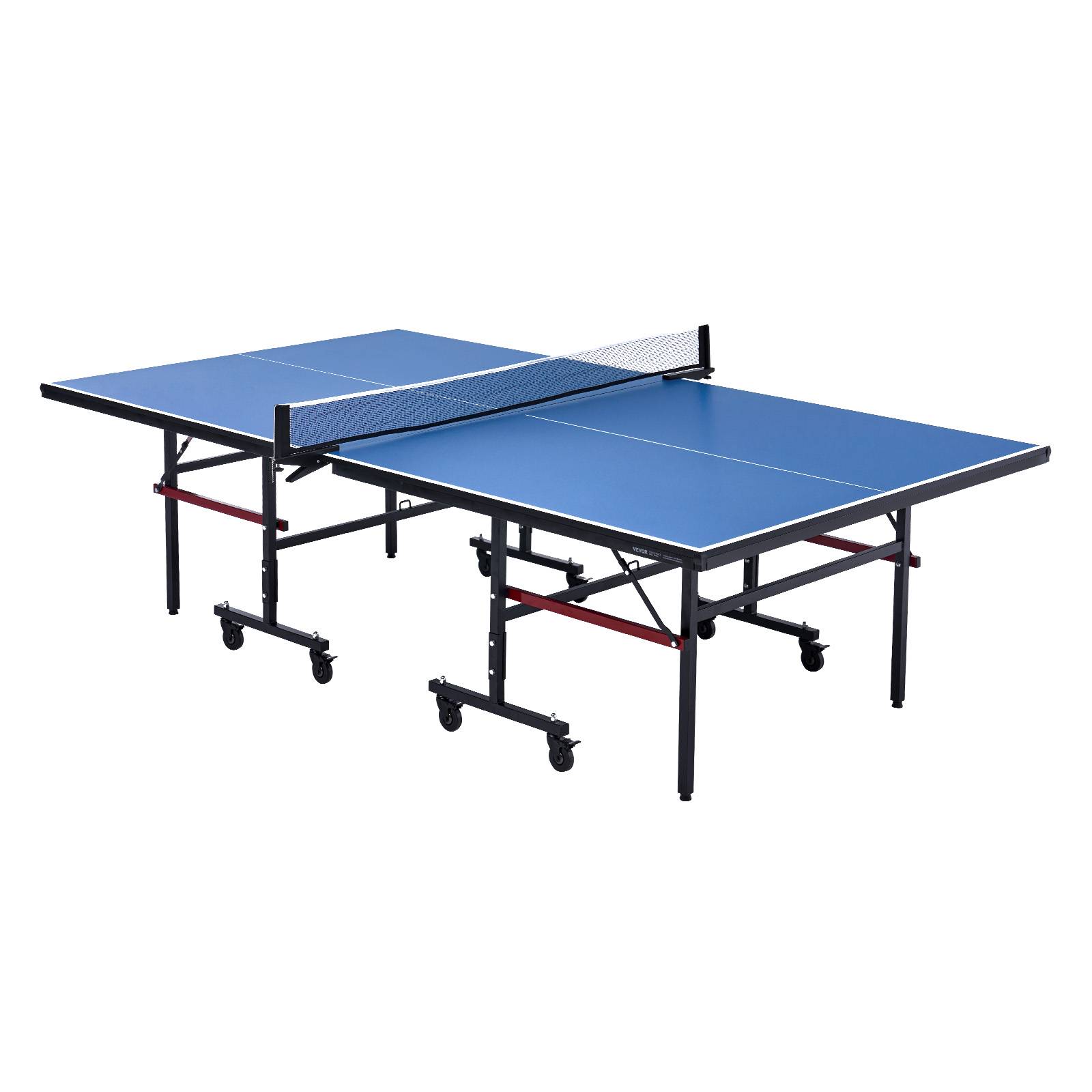 VEVOR Table ping-pong pro pliable, MDF 18 mm, filet rapide, roues verrouillables. Intérieur. - Image 1