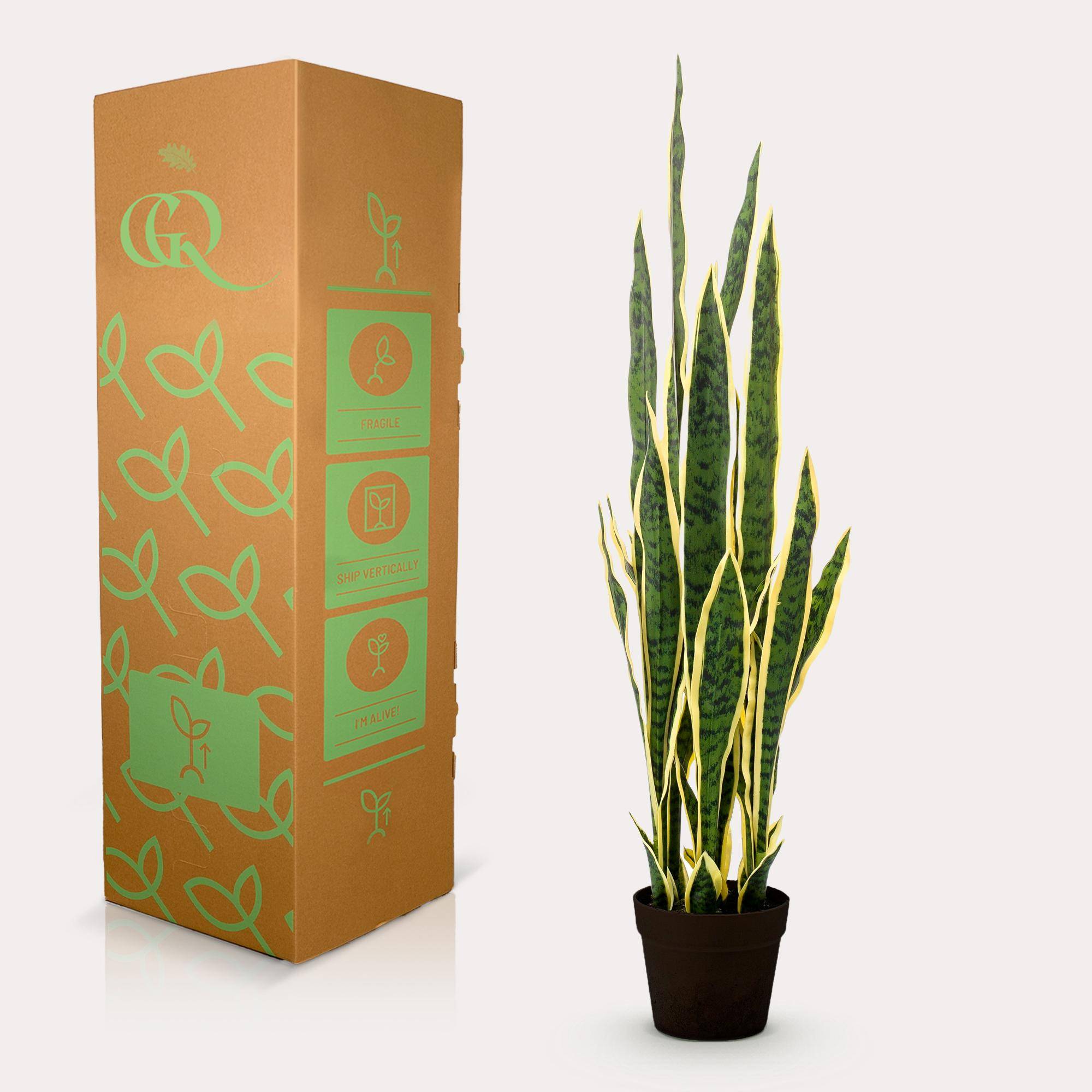 Plante Artificielle Sanseveria Trifasciata Intérieur Déco 97 cm - ComfortXL Green Living - Image 5