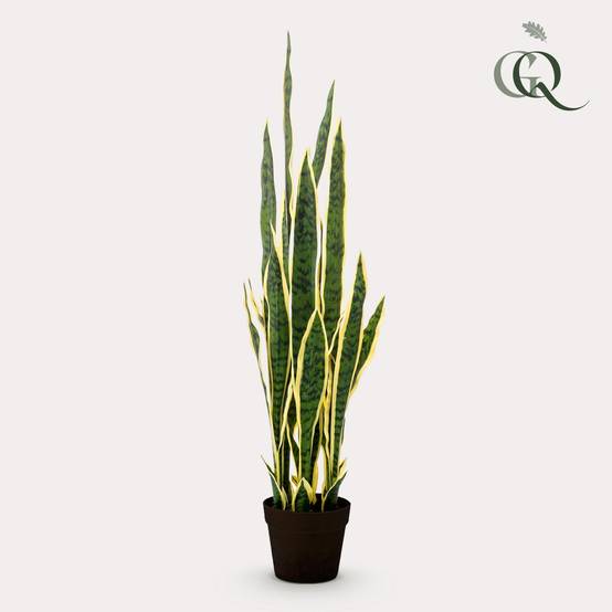 Plante Artificielle Sanseveria Trifasciata Intérieur Déco 97 cm - ComfortXL Green Living - Image 1