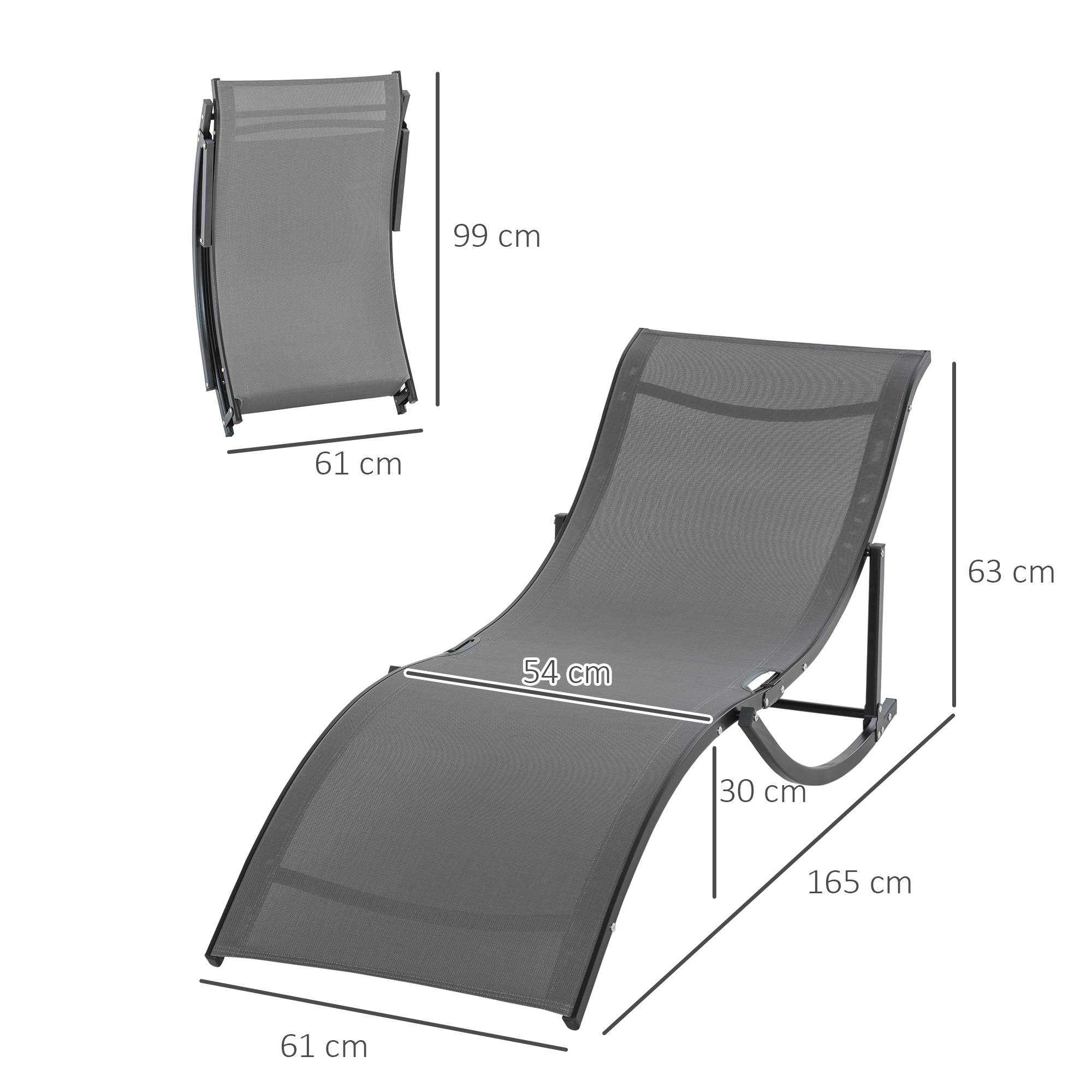 Maison Chic - Lot de 2 bains de soleil pliables, chaise longue jardin extérieur en aluminium, transat pour patio terrasse plage, anthracite - Image 5