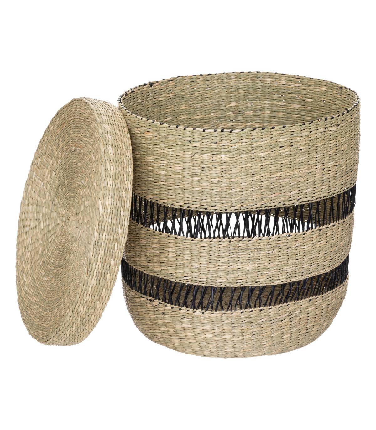 Lot de 2 paniers avec couvercle Jayla naturel - Image 2
