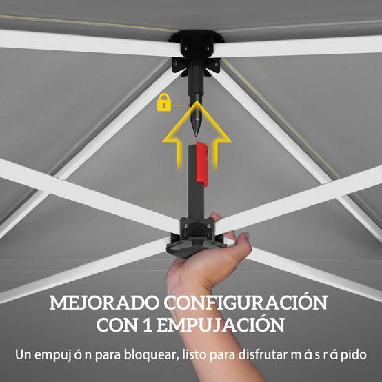 Tente pliante pop-up 3x3m avec paroi latérale, protection UPF50+, hauteur réglable, ouverture centrale, sac de transport, blanche - Image 6