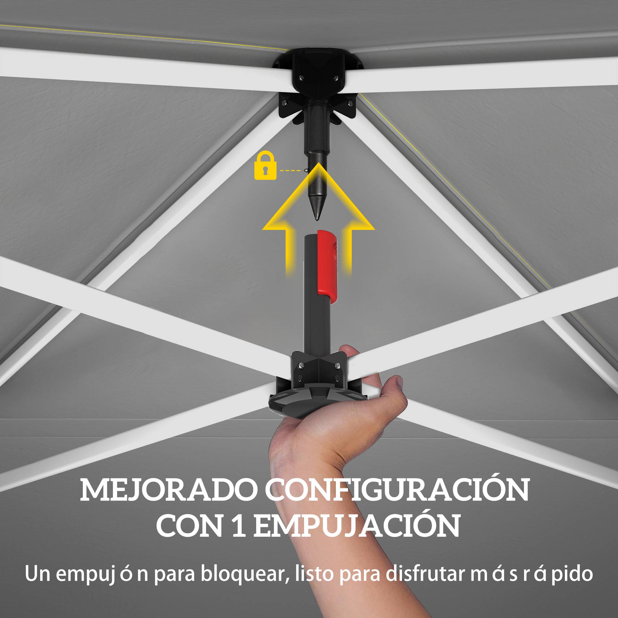 Tente pliante pop-up 3x3m avec paroi latérale, protection UPF50+, hauteur réglable, ouverture centrale, sac de transport, blanche - Image 6