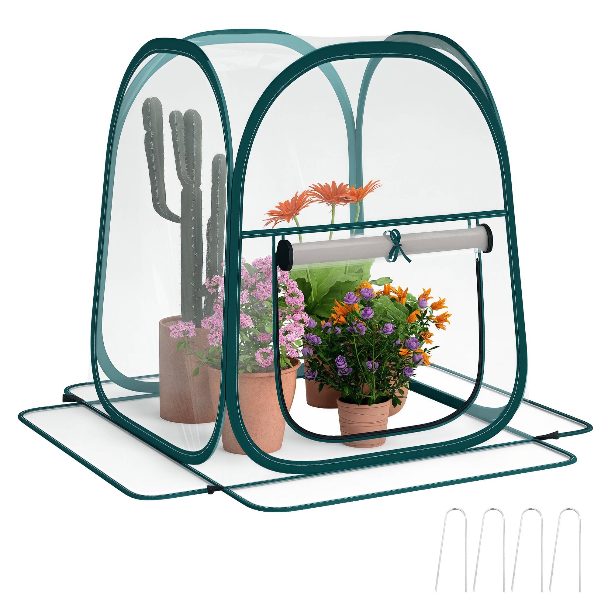 Maison Chic - Mini serre de jardin, mini pop up serre en PVC transparent, pour intérieur ou extérieur, pour légume, 70x70x80 cm - Image 3