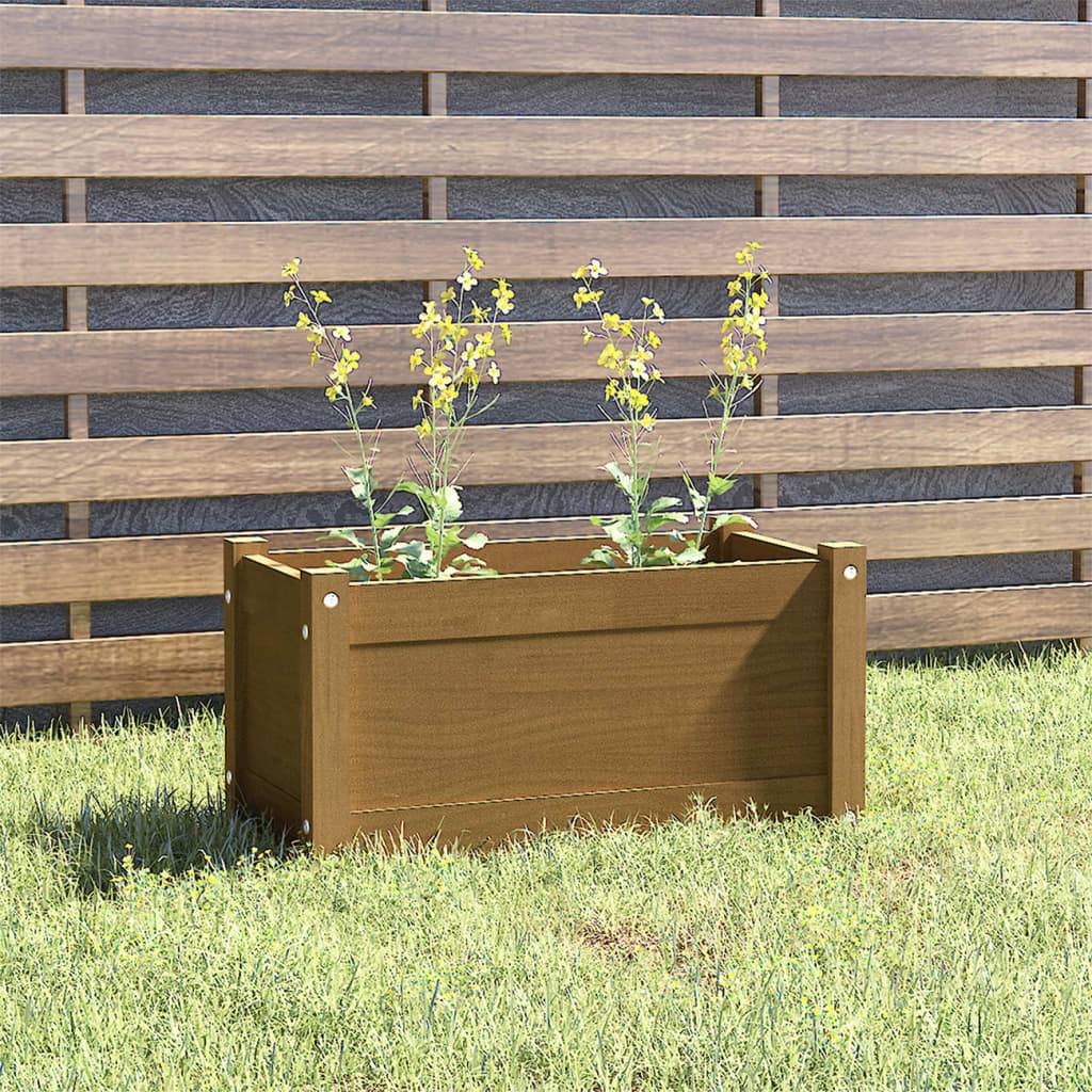 Maison Chic - Jardinière d'extérieur - Pot De Fleurs Marron miel 60x31x31 cm Bois de pin - Image 2
