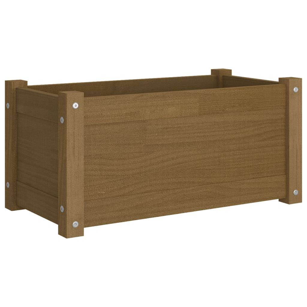 Maison Chic - Jardinière d'extérieur - Pot De Fleurs Marron miel 60x31x31 cm Bois de pin - Image 1