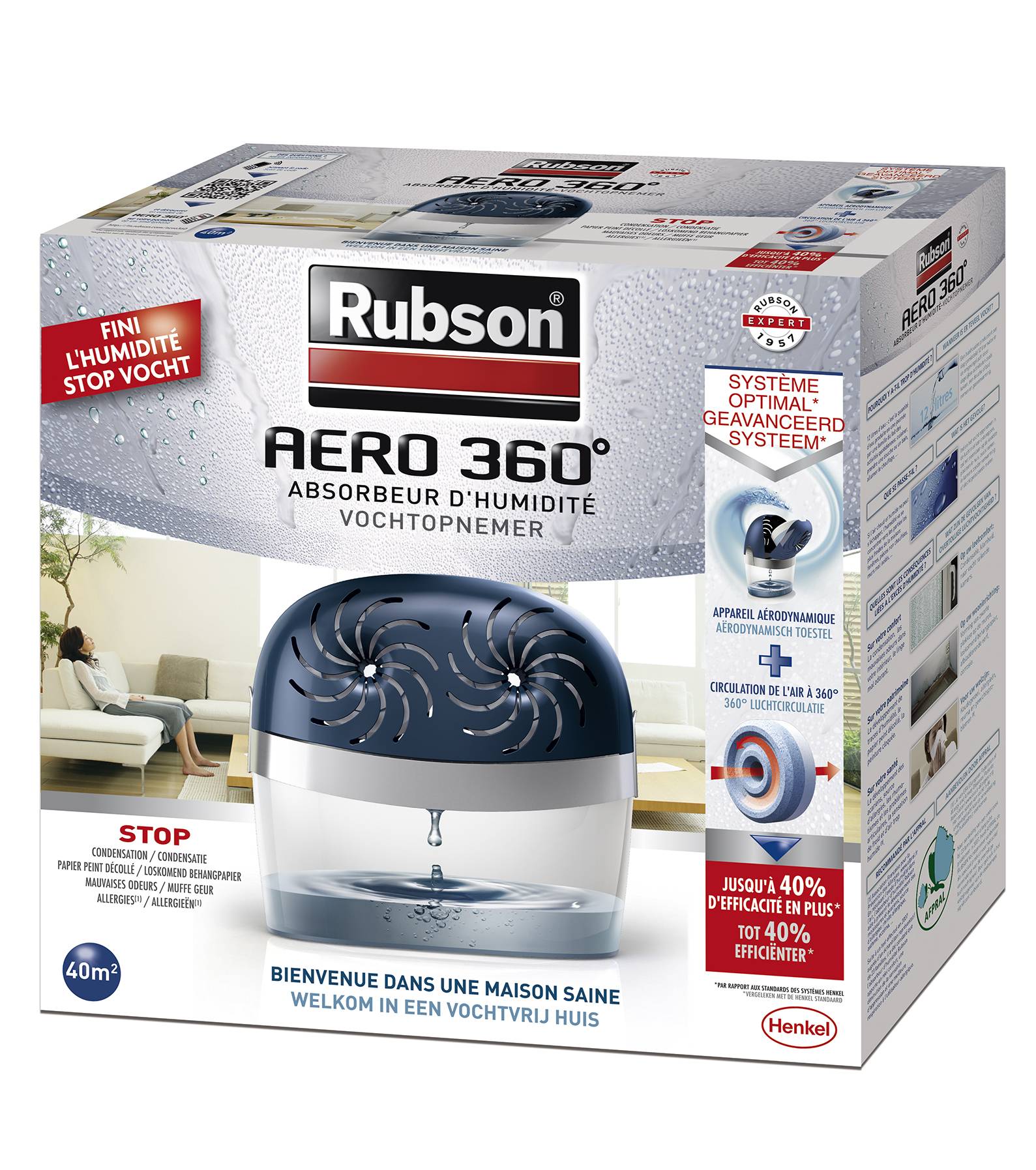 Rubson - Absorbeur d'humidité 40m2 + 2 recharges 2012041 Rubson - Image 1