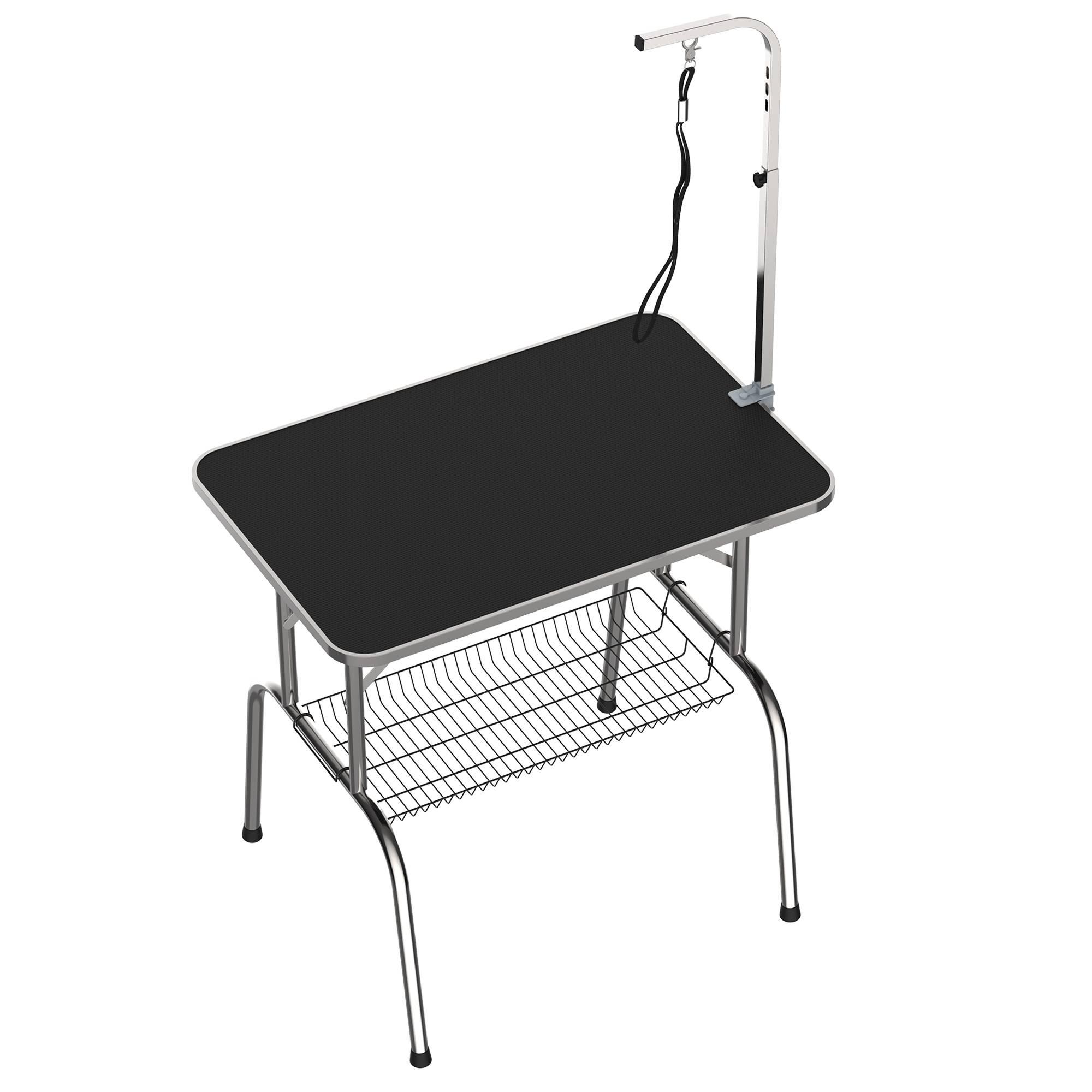 Table de Toilettage Pliante Acier Inox Pour Chien Soin Antidérapant 90x60cm Noir - ComfortXL Pet Living - Image 8