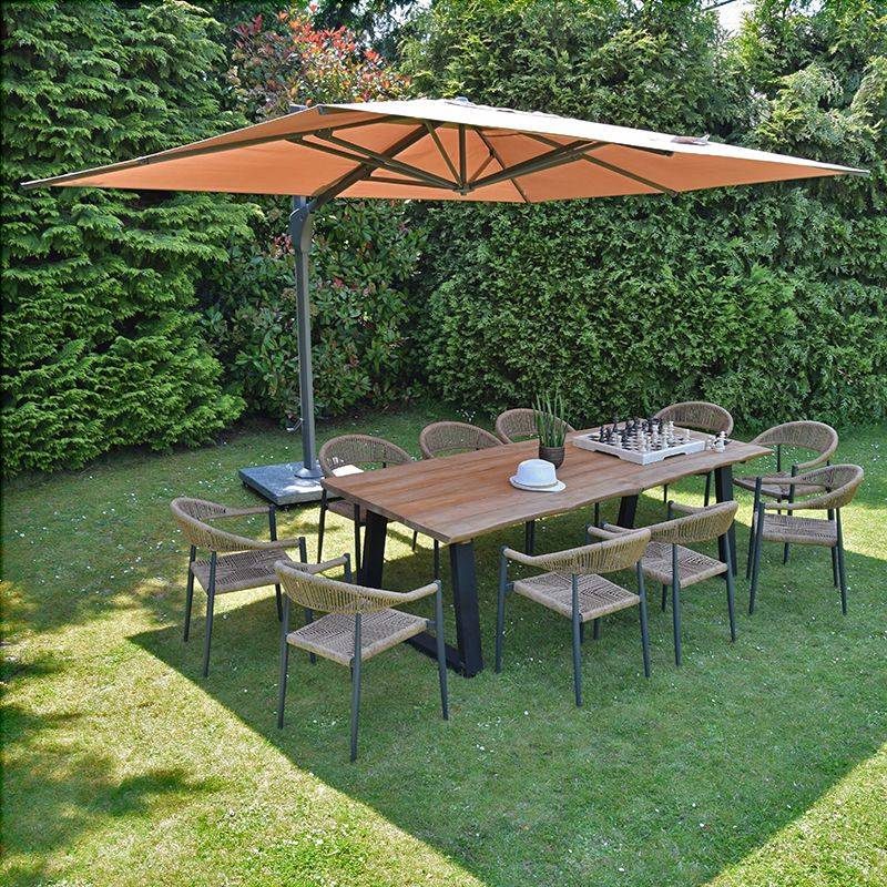 Parasol déporté taupe 4x3 m Neptunia - Gecko Jardin - Image 1