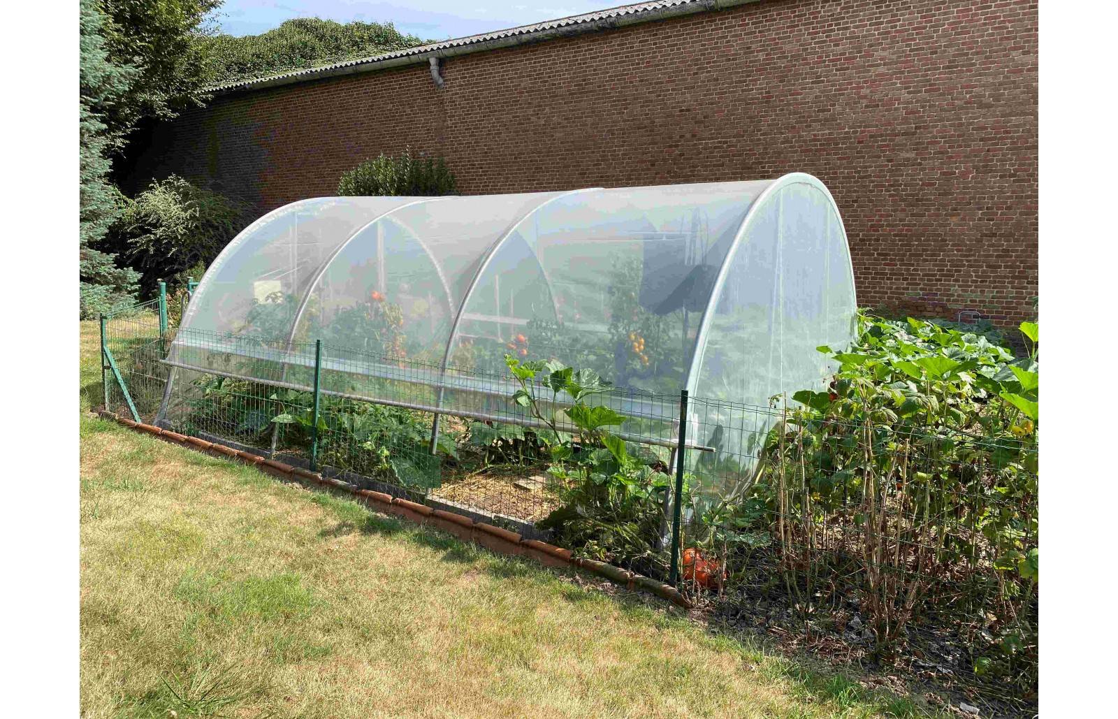 Serre tunnel de jardin - 11m² - 3,7 x 3 m - pieds arrondis - polyéthylène haute densité - aérations latérales - LES SERRES TONNEAU - Image 3