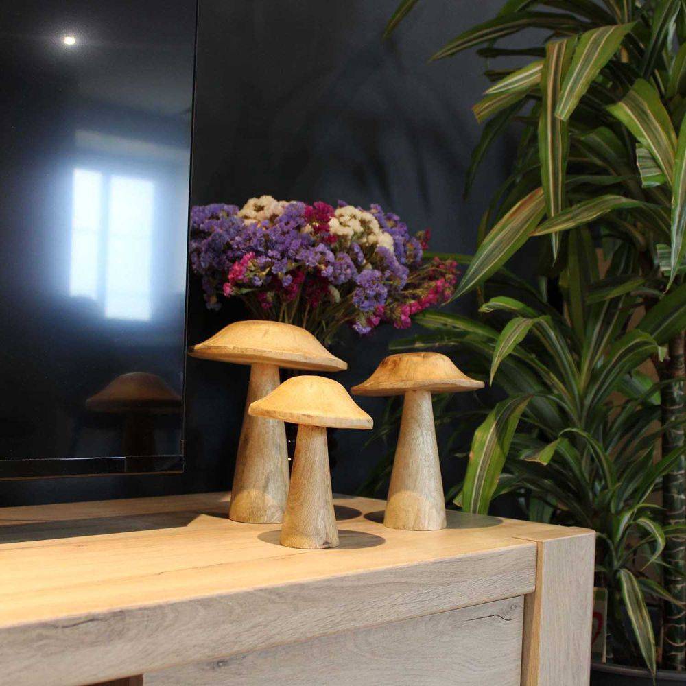 Sil - Champignon déco en manguier 18 x 15 cm - Image 4