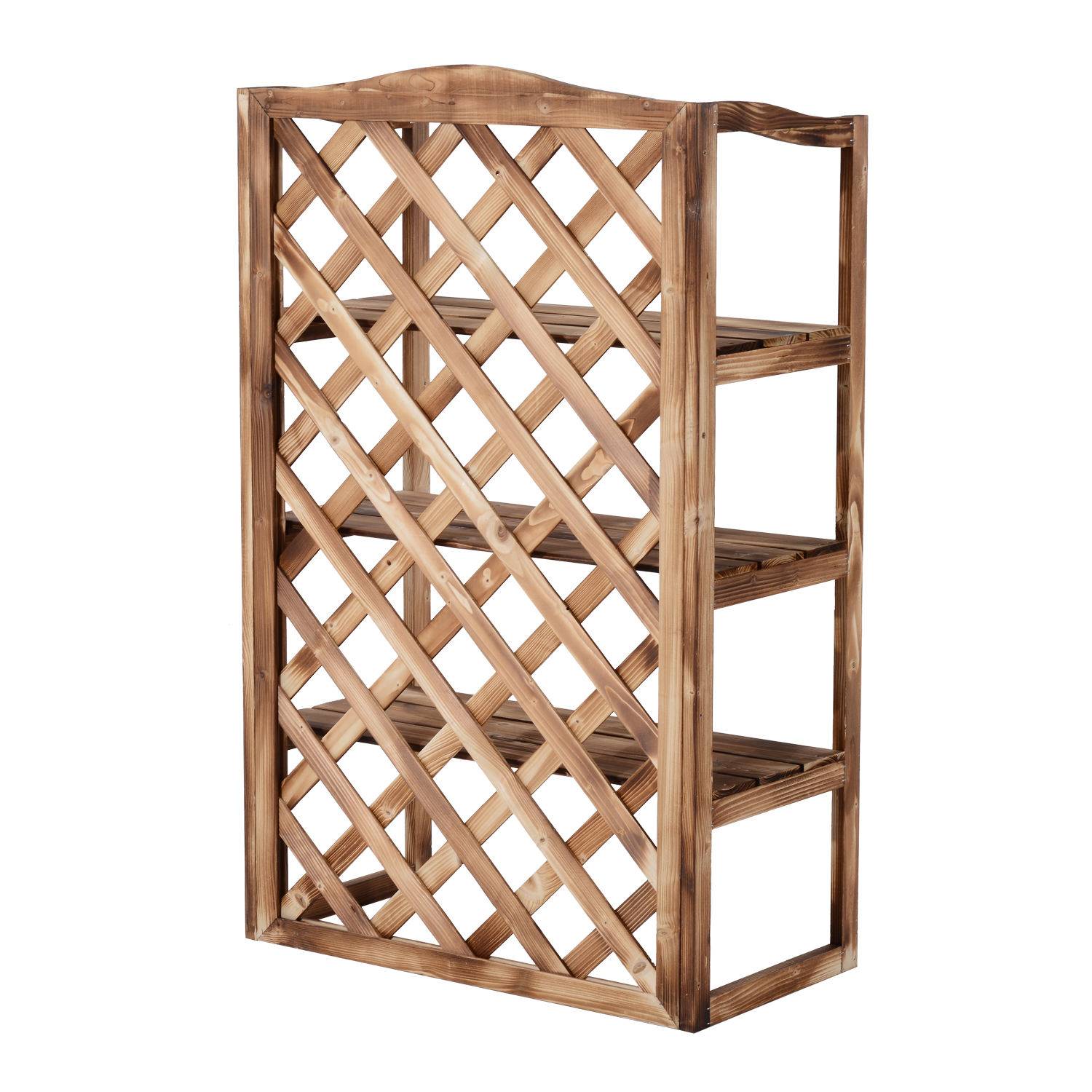 Porte-plantes en bois de sapin pour balcon 3 niveaux grande capacité 75x38x120cm naturel - ComfortXL Outdoor Living - Image 8