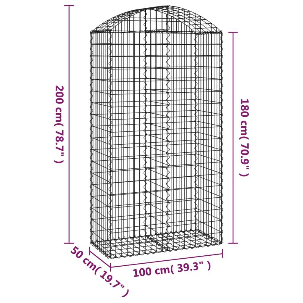 Vidaxl - Panier de gabions arqué 100x50x180/200 cm Fer galvanisé vidaXL 153439 - Image 3