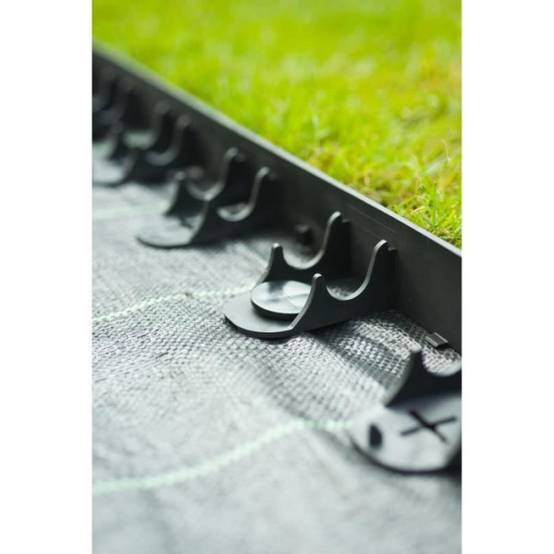 NATURE Bordure a gazon en polypropylene et polyéthylene - 16 ancres - H 4,5 x (4 x L100) cm - Noir - Image 6
