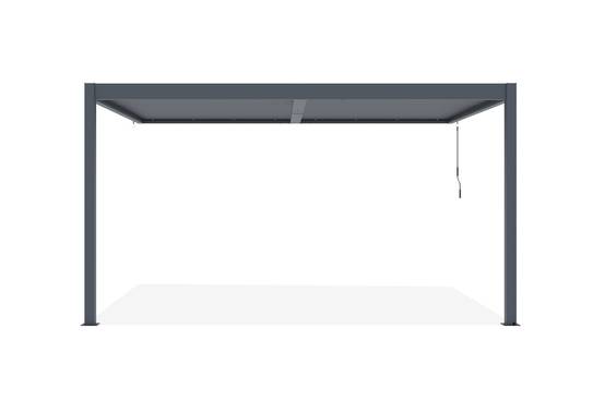 Cazeboo Pergola bioclimatique adossée PIANA 4x3 m aluminium gris - Lames orientables - Image 3
