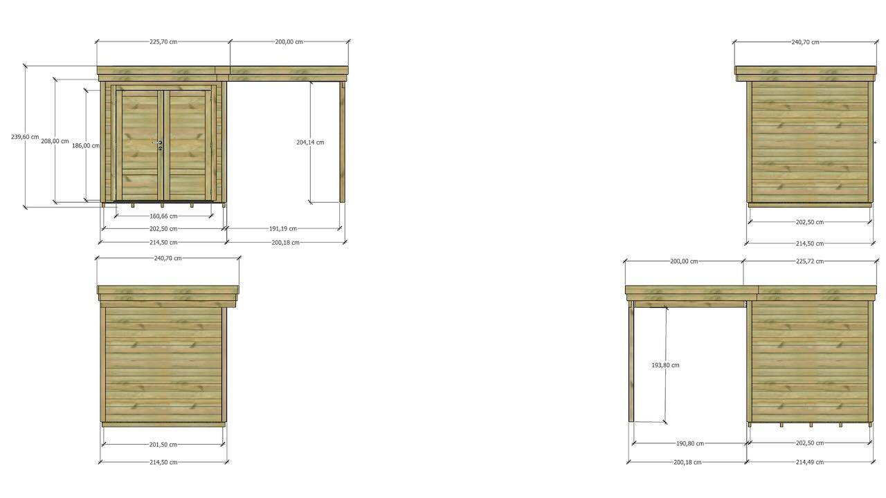 Abri Français - ABRI DE JARDIN bois  autoclave 27mm - 4,14x2,14m / 9m2 - Bac acier - Plancher bois - Image 4