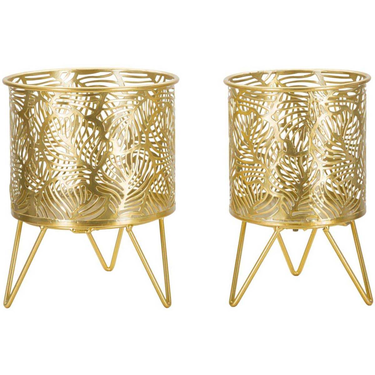 Set de 2 cache-pots en métal doré Naty - Gamm vert