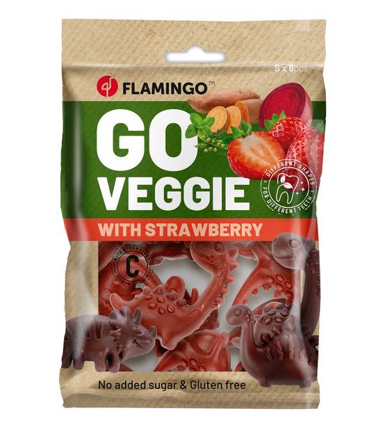 Friandises chien veggie Dino a la fraise - Image 2
