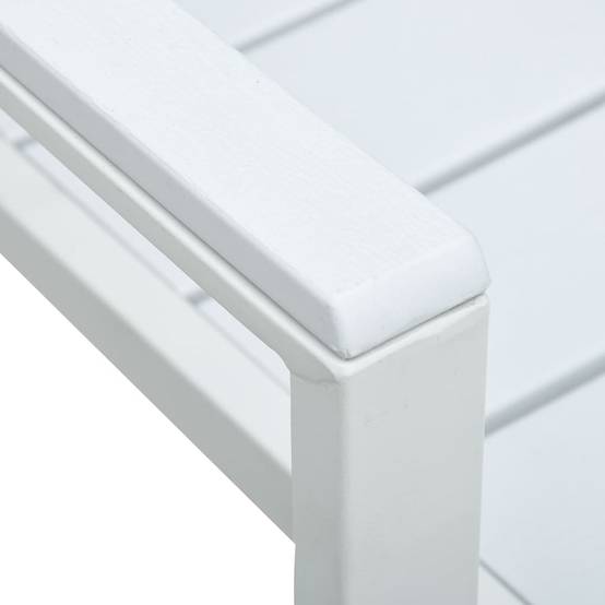 Lot de 4 Chaises de jardin - Chaises d'extérieur - Fauteuils de jardin Blanc PEHD Aspect de bois - Image 7