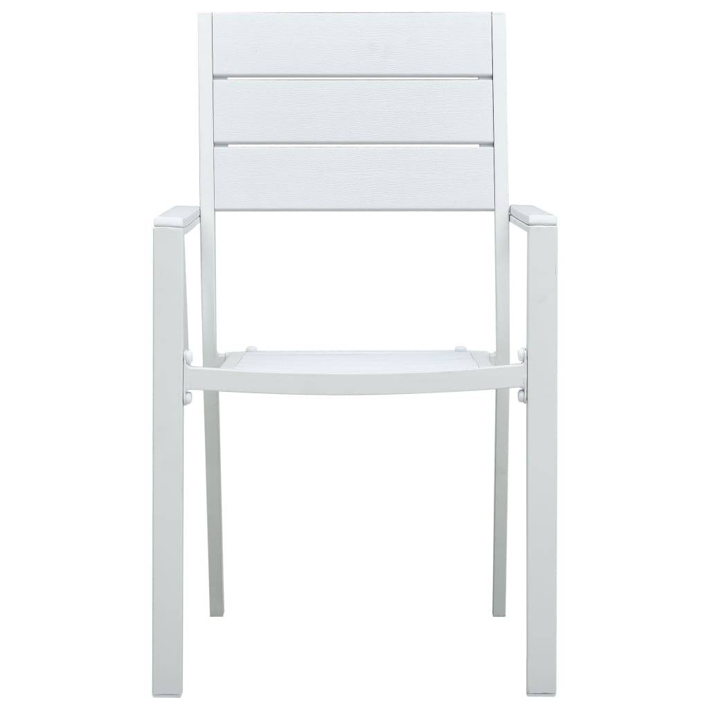 Lot de 4 Chaises de jardin - Chaises d'extérieur - Fauteuils de jardin Blanc PEHD Aspect de bois - Image 3