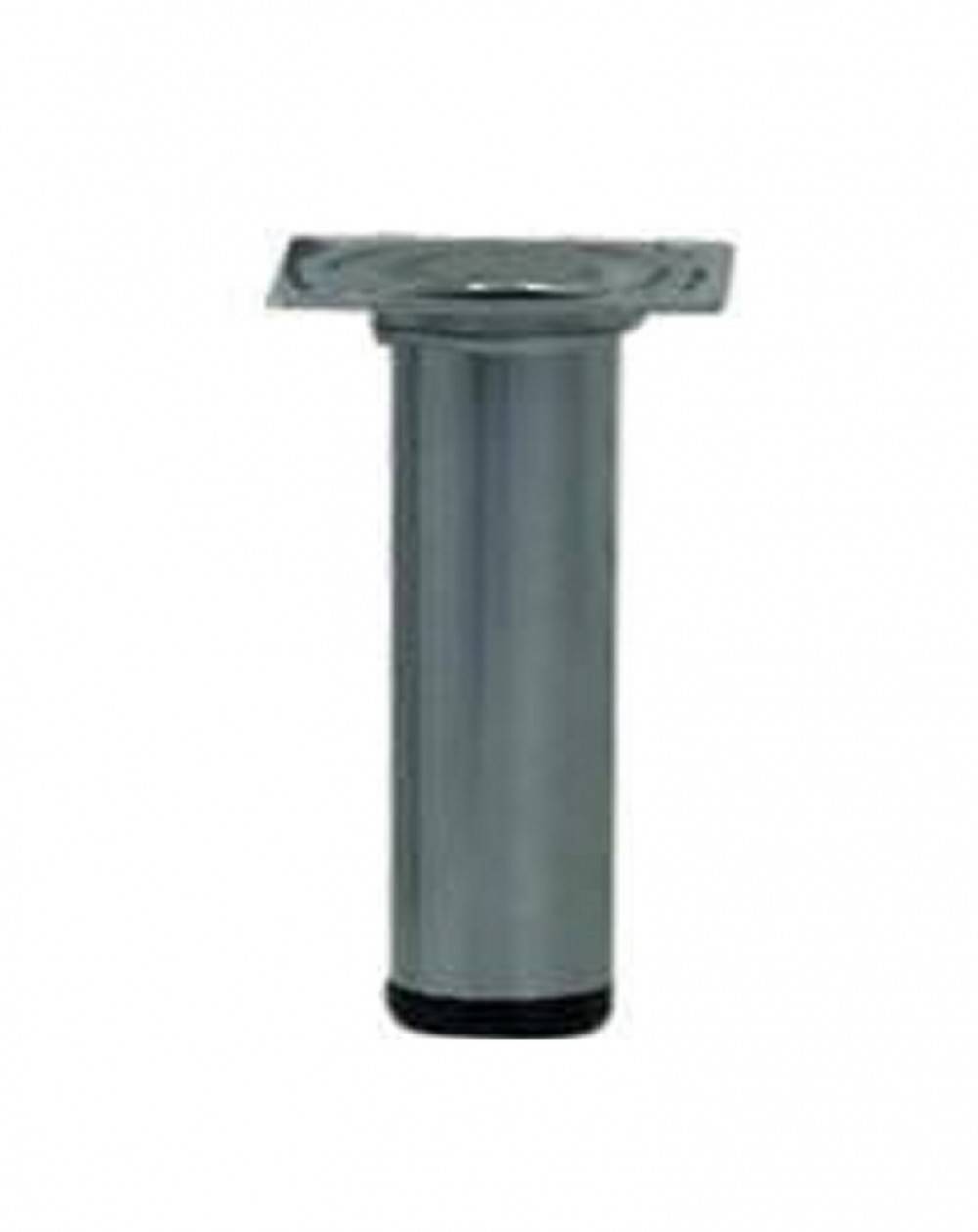 Pied de meuble cylindrique fixe acier époxy gris, 10 cm