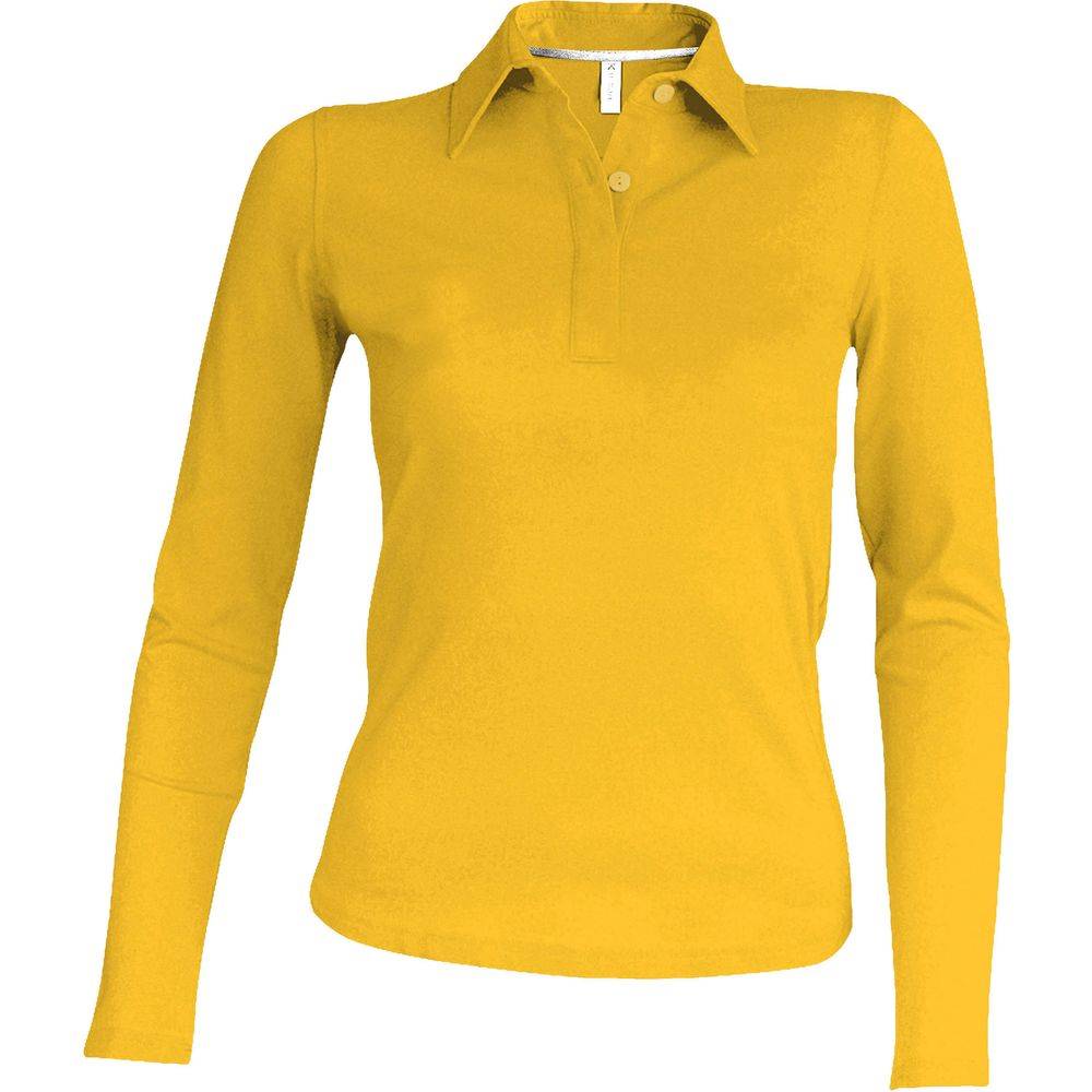 Polo de travail femme manches longues Kariban 100% coton Jaune S