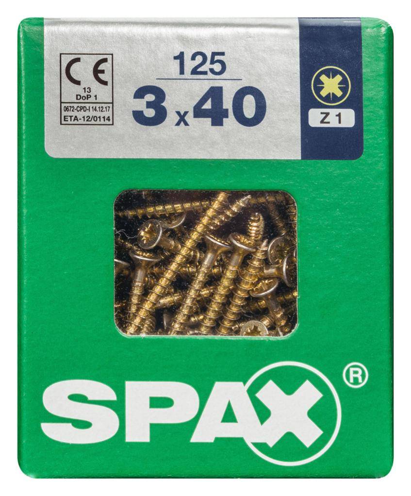 Spax - Lot de 125 vis acier tête fraisée pozidriv SPAX, Diam.3 mm x L.40 mm - Image 4
