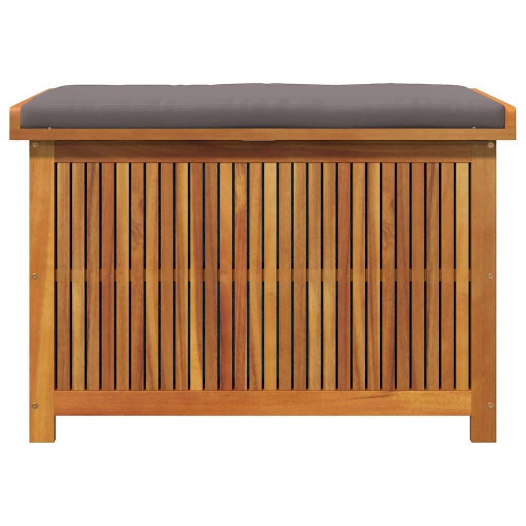 Boîte à coussins bois d'acacia naturel et gris foncé 90 x 50 x 60.5 cm - PANGIVO - Image 5