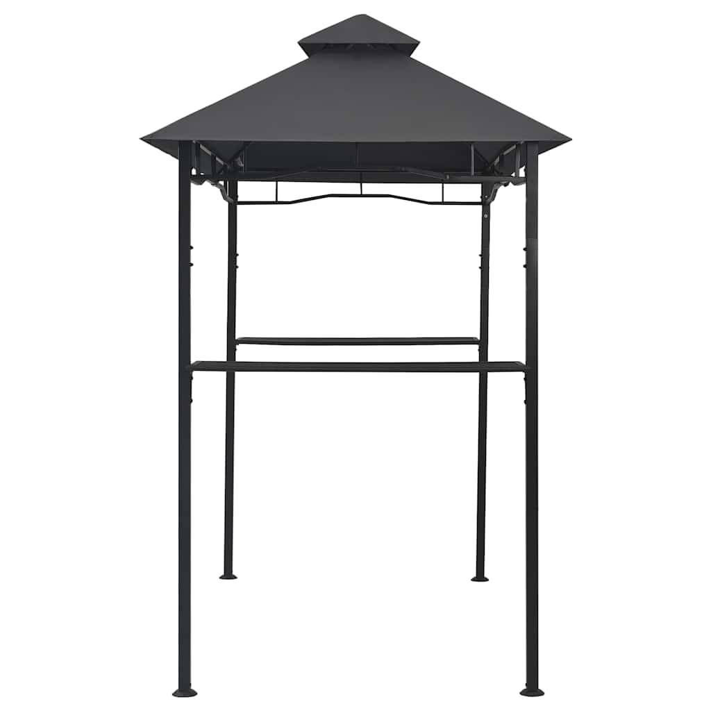 Abri Barbecue Acier avec Double Toit et Étagères pour Grillades Jardin Anthracite 2.4x1.5m – ComfortXL Outdoor Living - Image 4