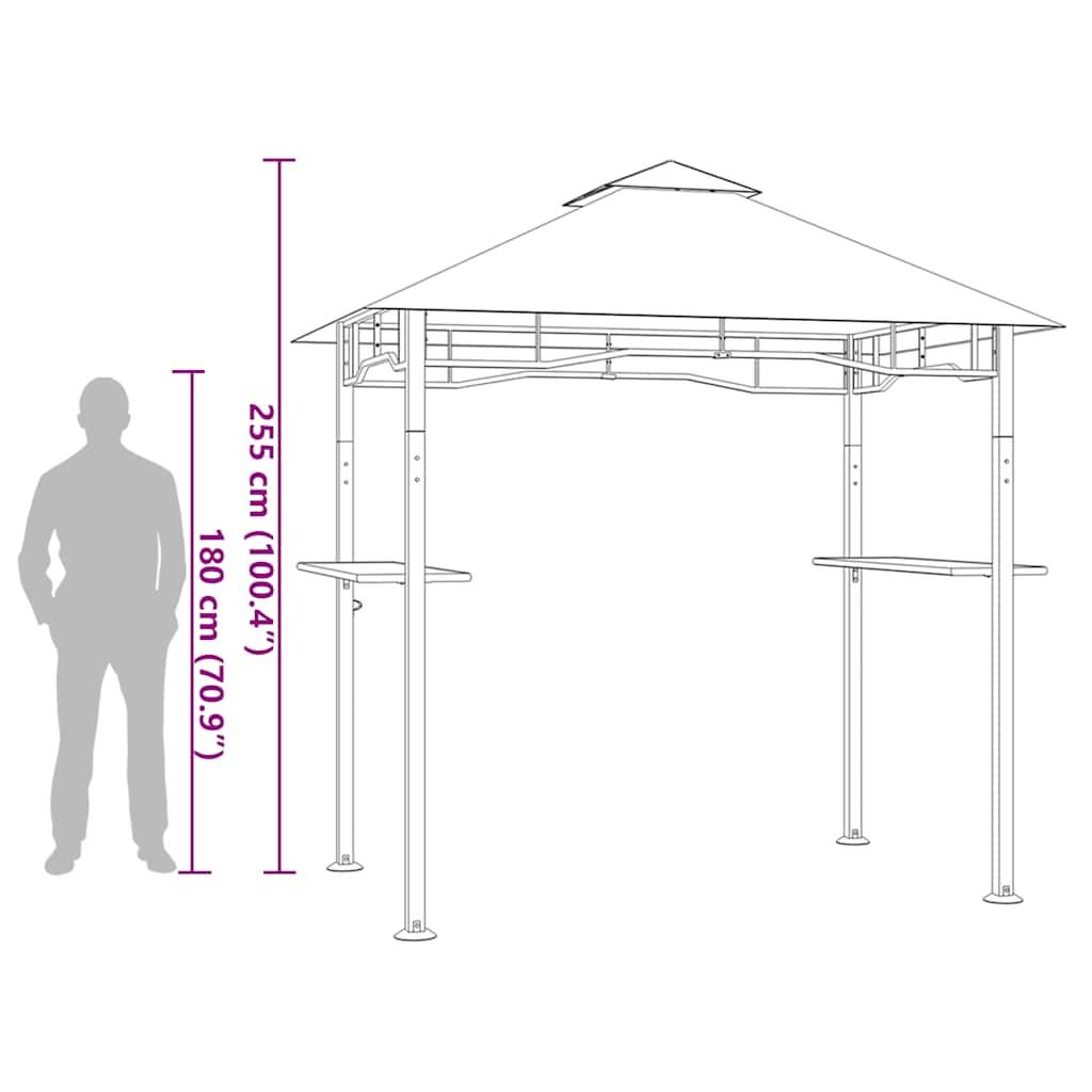 Abri Barbecue Acier avec Double Toit et Étagères pour Grillades Jardin Anthracite 2.4x1.5m – ComfortXL Outdoor Living - Image 7