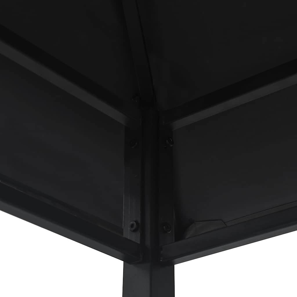 Abri Barbecue Acier avec Double Toit et Étagères pour Grillades Jardin Anthracite 2.4x1.5m – ComfortXL Outdoor Living - Image 6