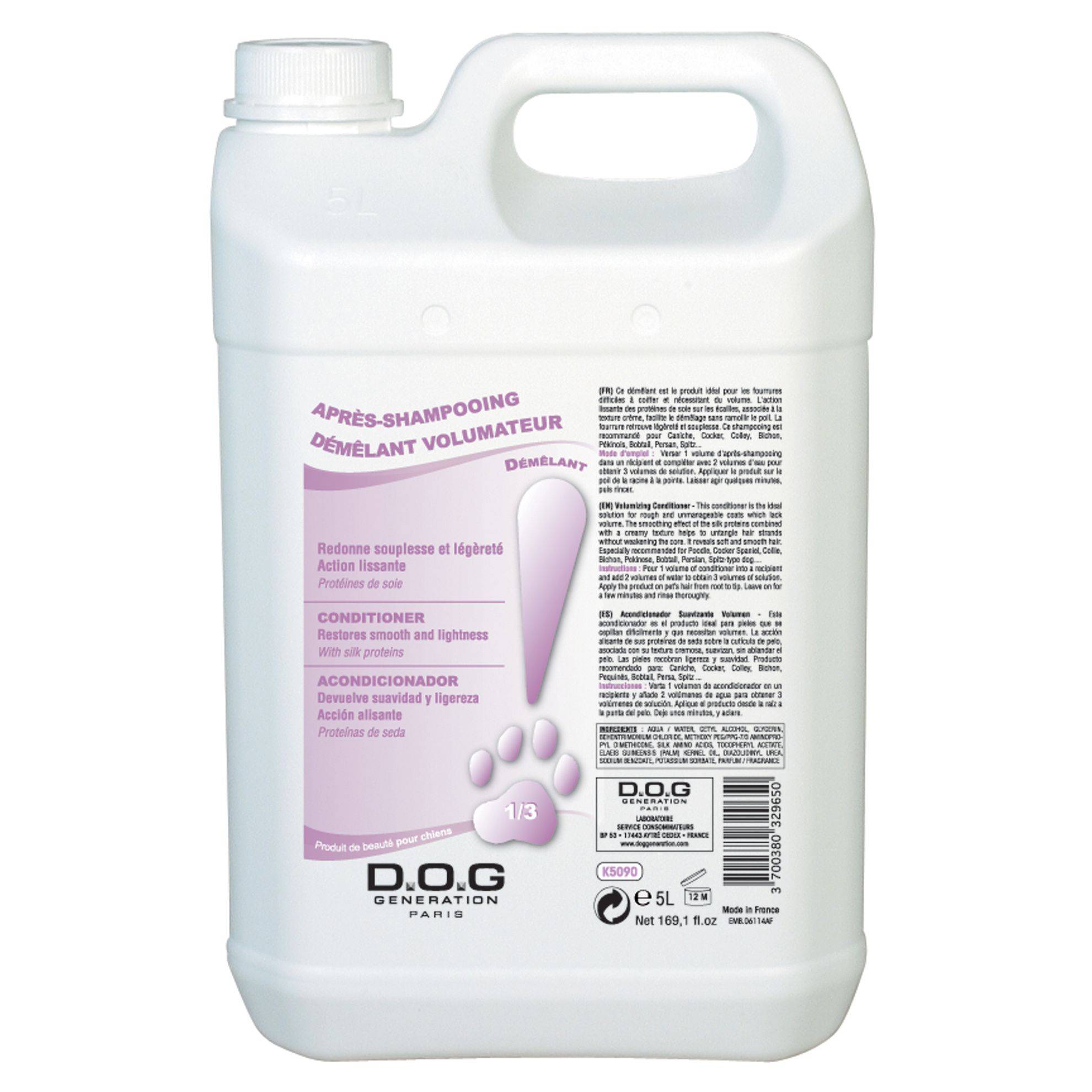 Après-Shampooing démêlant Volumateur Dog Generation : 5 litres DOG GENERATION