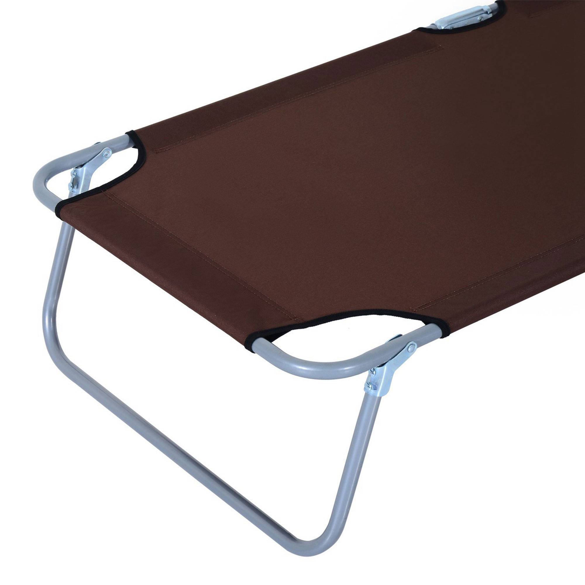 Outsunny - Transat bain de soleil pliable grand confort dossier et pare-soleil réglable multi-positions chocolat - Outsunny - Image 9