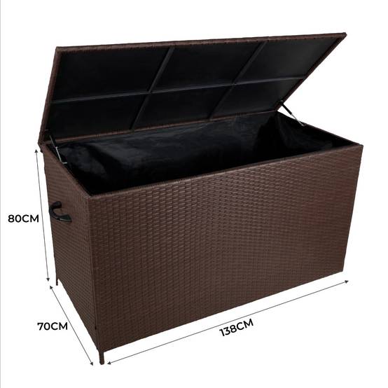 Monster Racking - Coffre de Rangement Extérieur en Rotin Marron – 582 L - Image 5