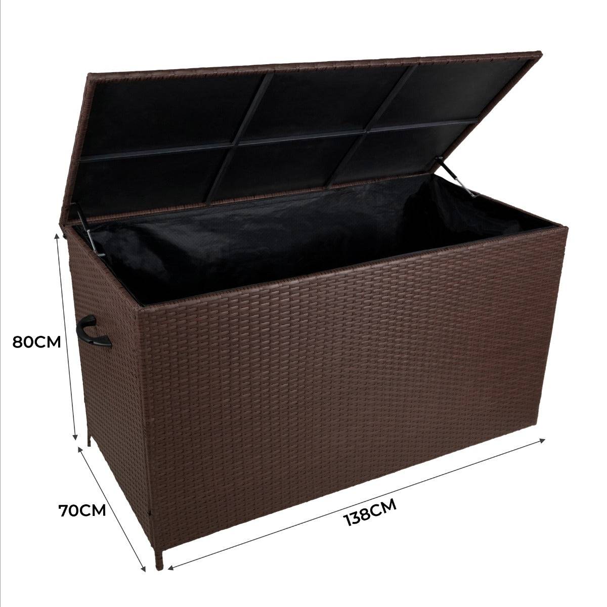 Monster Racking - Coffre de Rangement Extérieur en Rotin Marron – 582 L - Image 5
